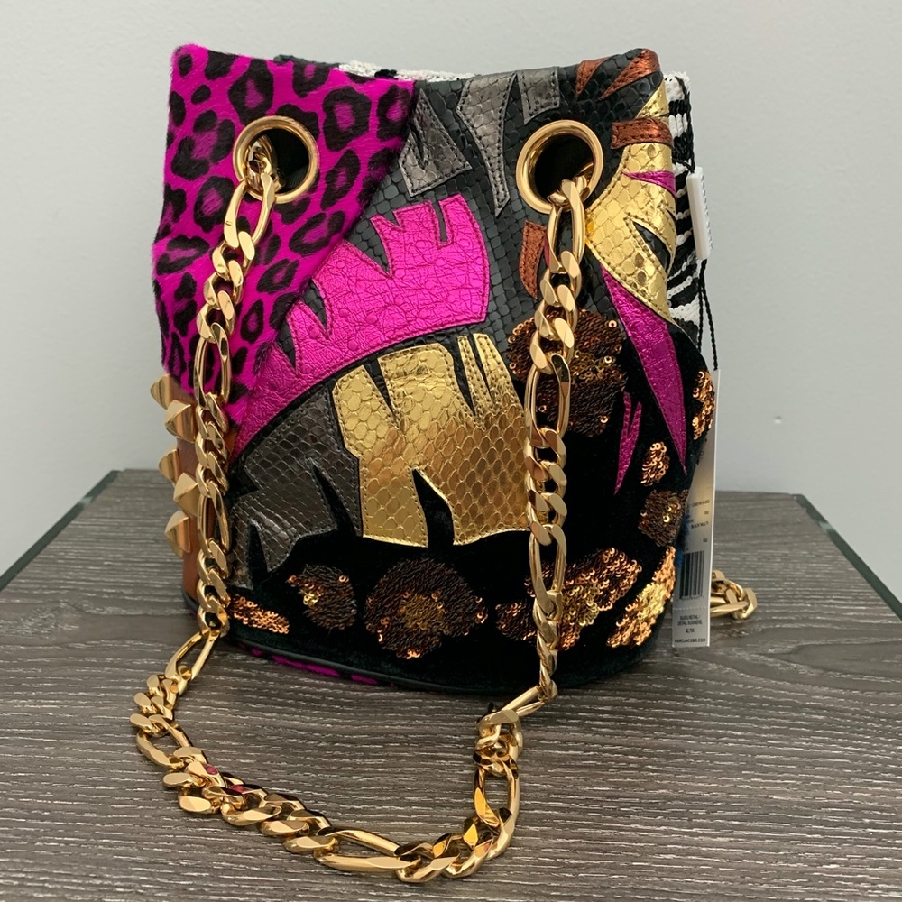 Multicolor Sequin & Animal Print Chain Shoulder Bag - Picture 5 of 10